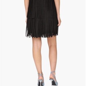 Avec Les Filles Black Fringe Mini Dress